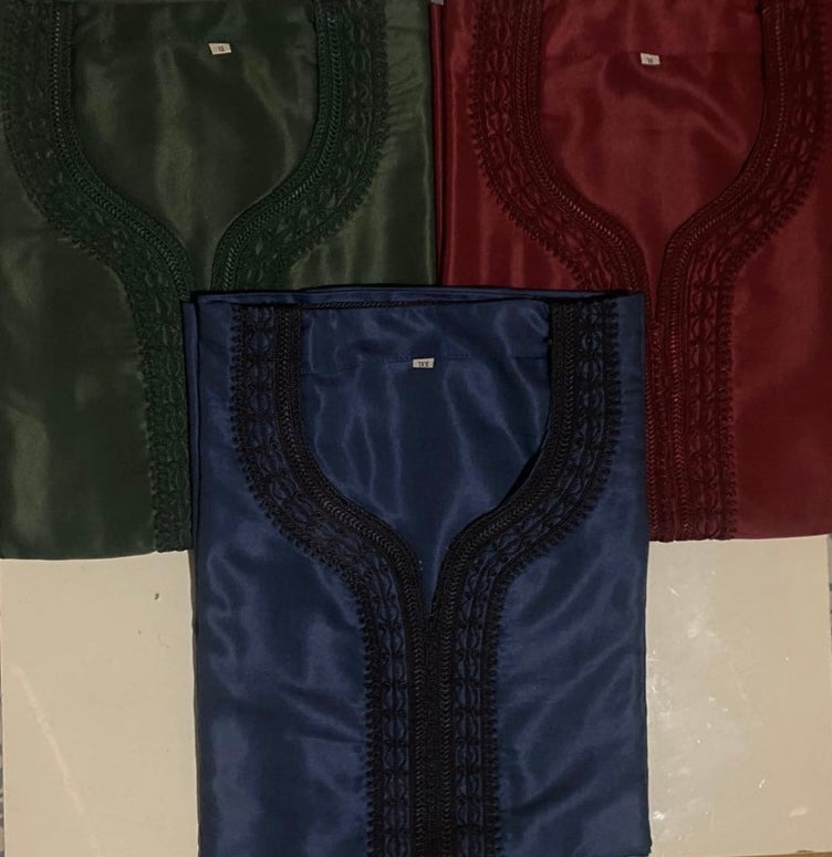 Red Moroccan Embroidered Thobe