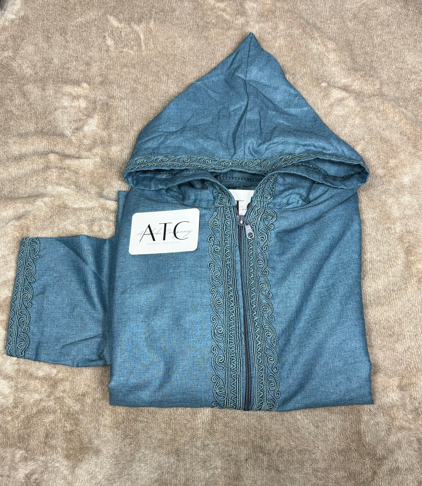 Pacific Blue Summer Thobe - Hooded
