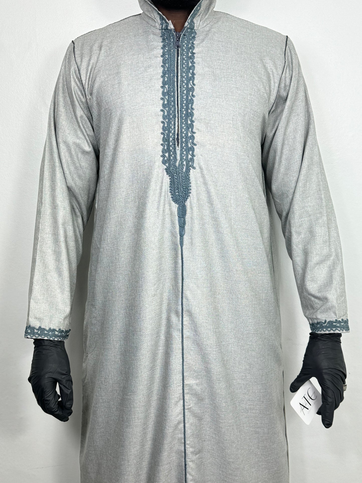 Olive Fusion Summer Thobe - Hooded