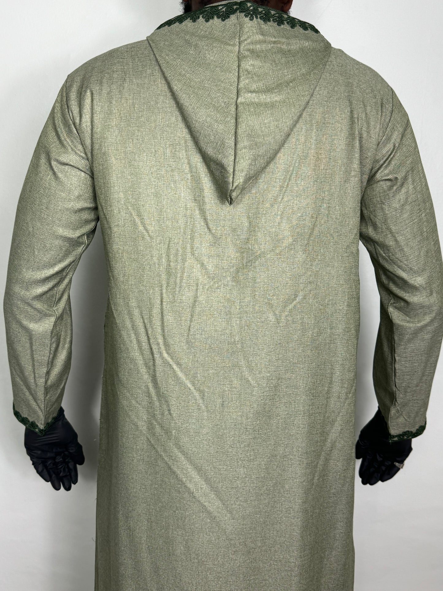Emerald Green Summer Thobe 2.0 - Hooded