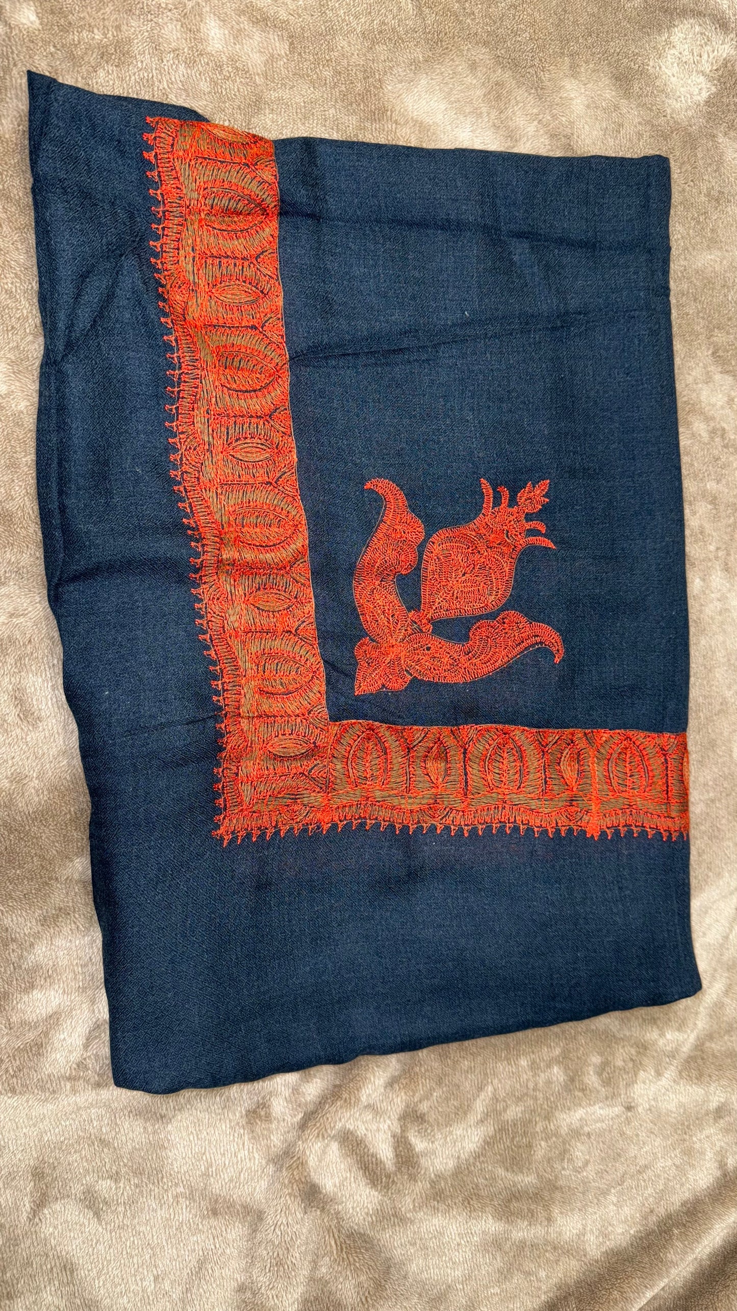 Navy Blue X Red ft Brown Stitched Yemeni Shemagh