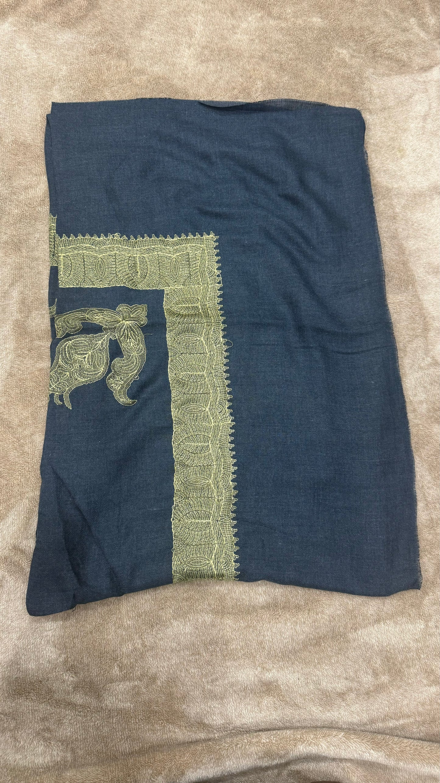 Navy X Yellow Stitched Yemani Shemagh