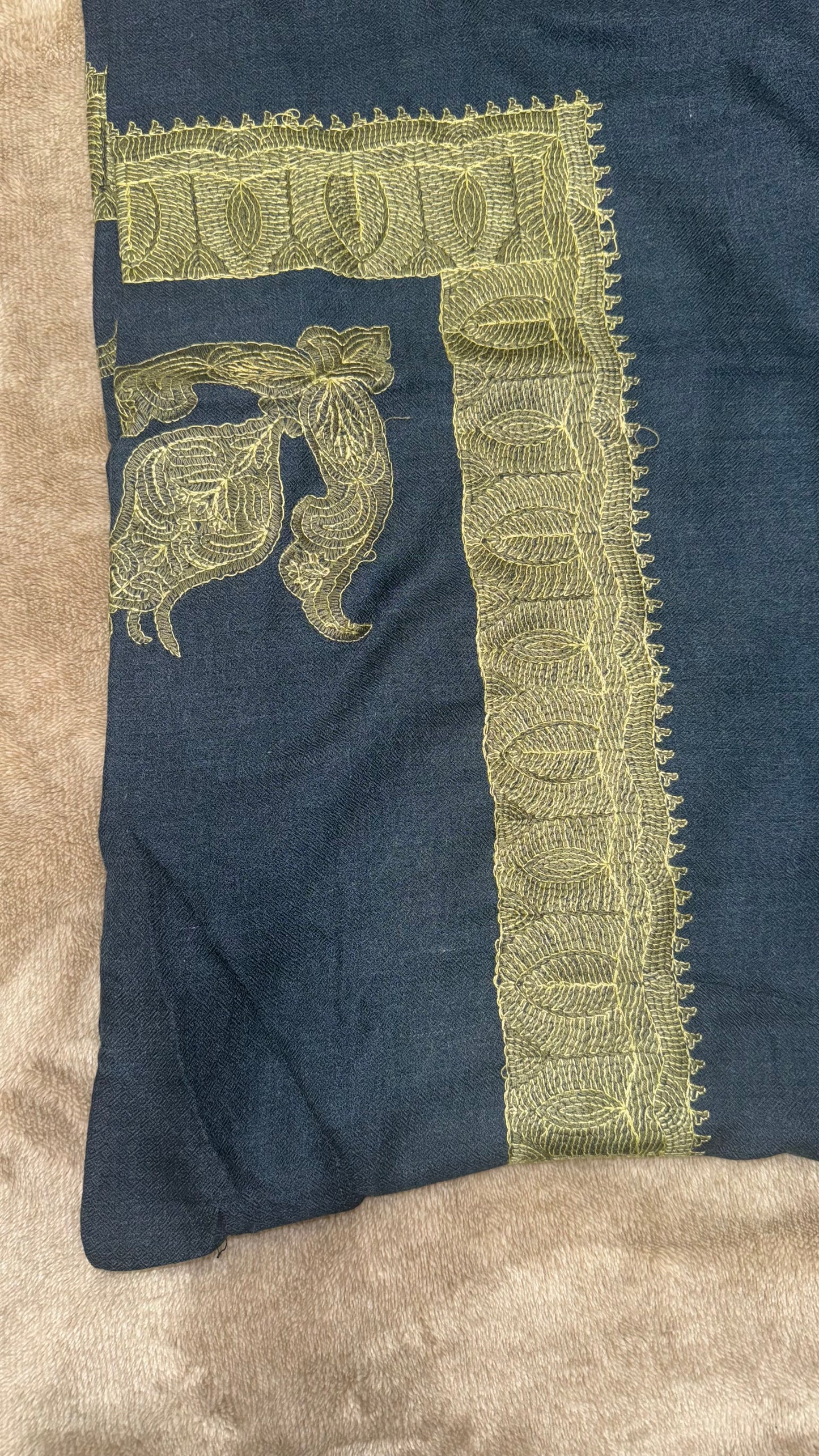 Navy X Yellow Stitched Yemani Shemagh