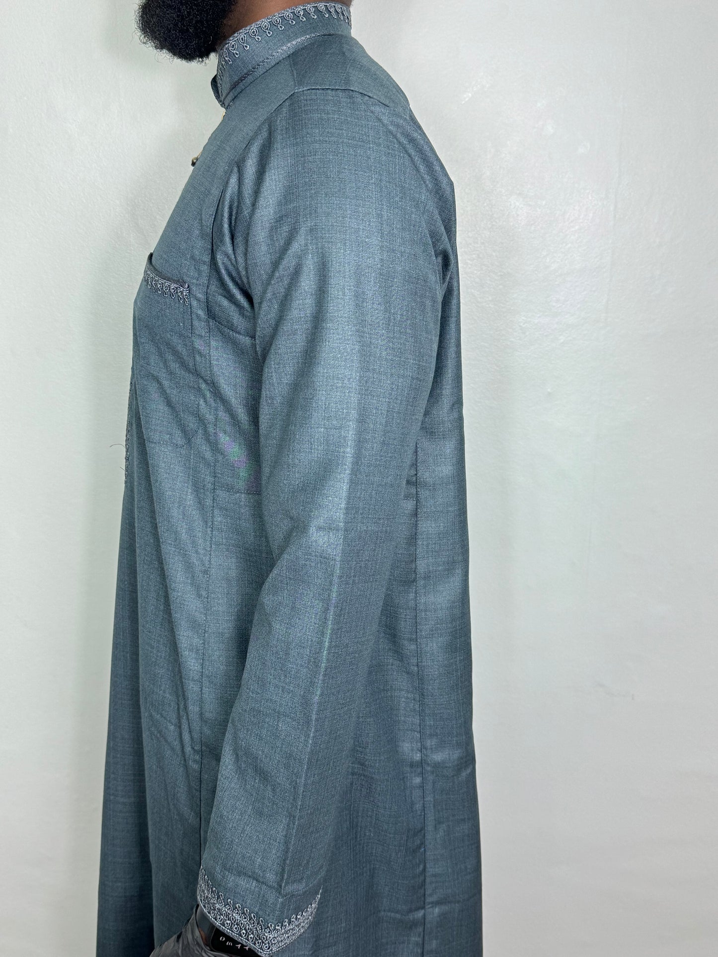 Stone Blue Summer Thobe - Non-Hooded