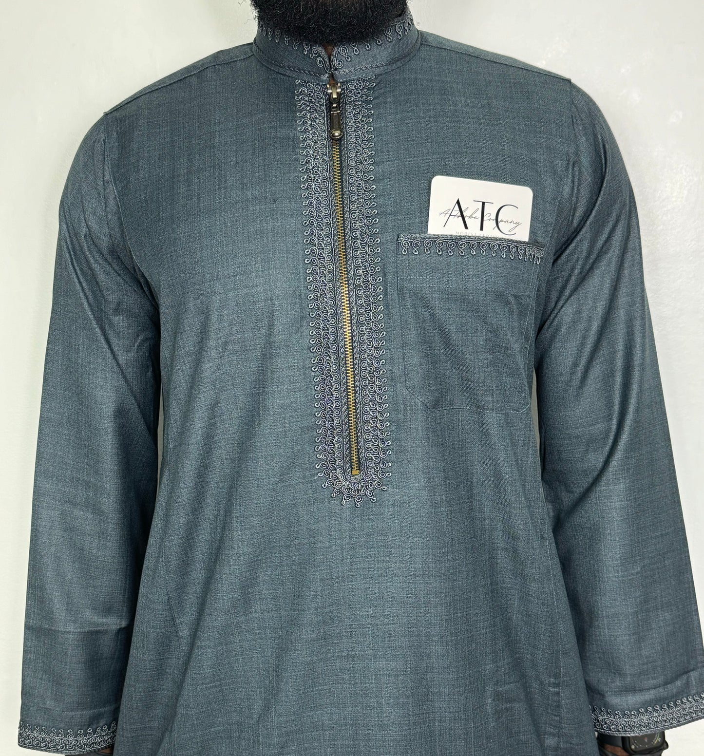 Stone Blue Summer Thobe - Non-Hooded