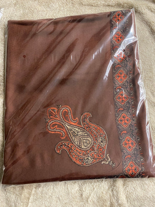 Premium Brown X Orange Stitching Shemagh/Imaamah