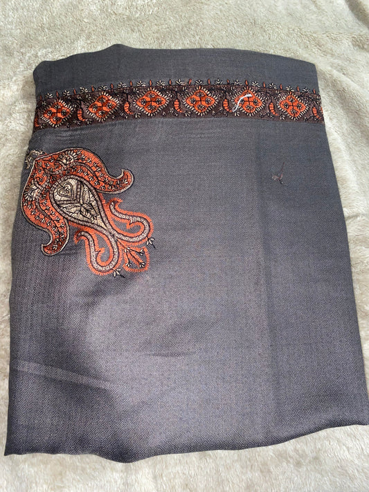 Premium Charcoal X Orange Stiching Shemagh/Imaamah