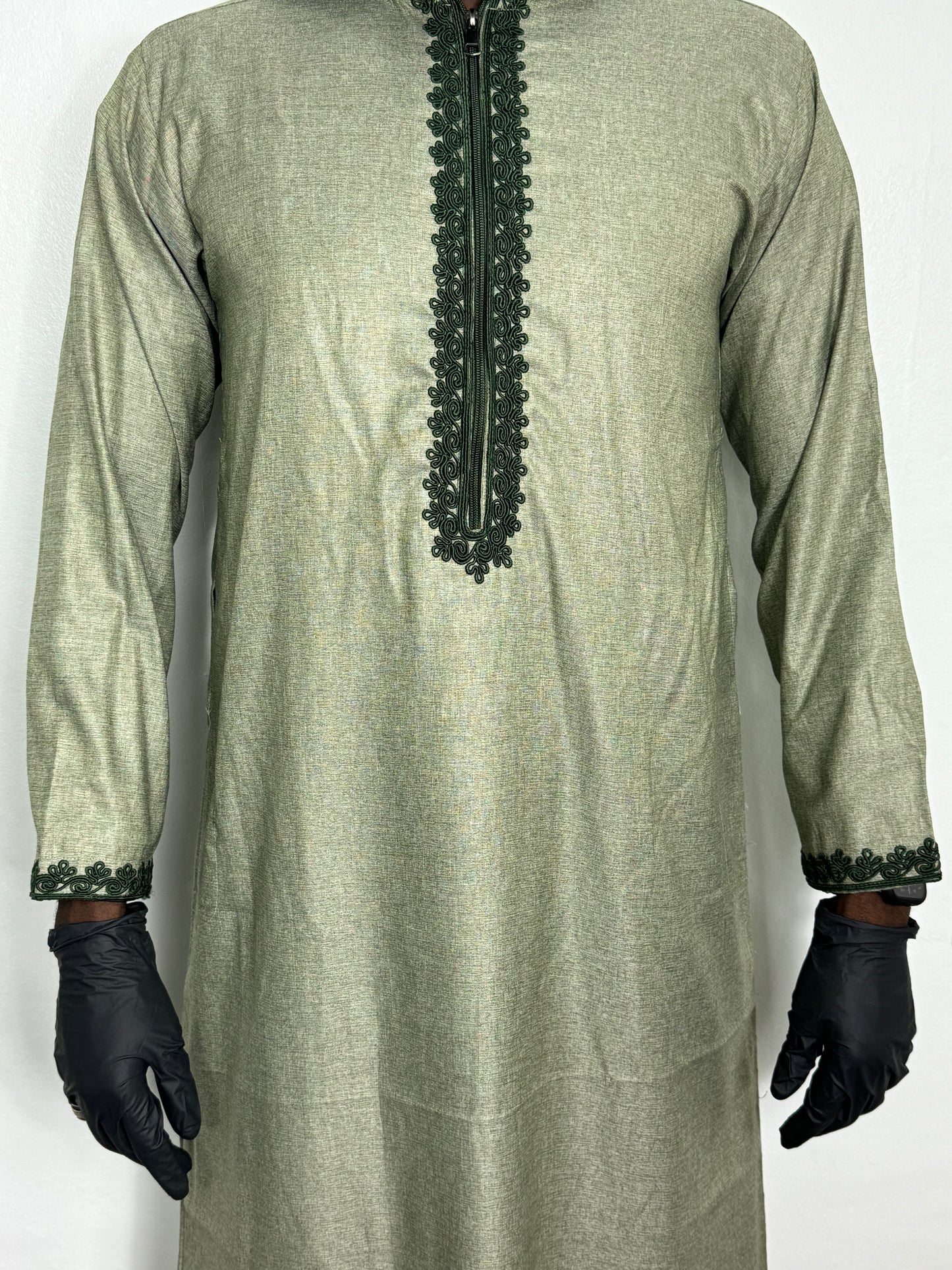 Emerald Green Summer Thobe 2.0 - Hooded