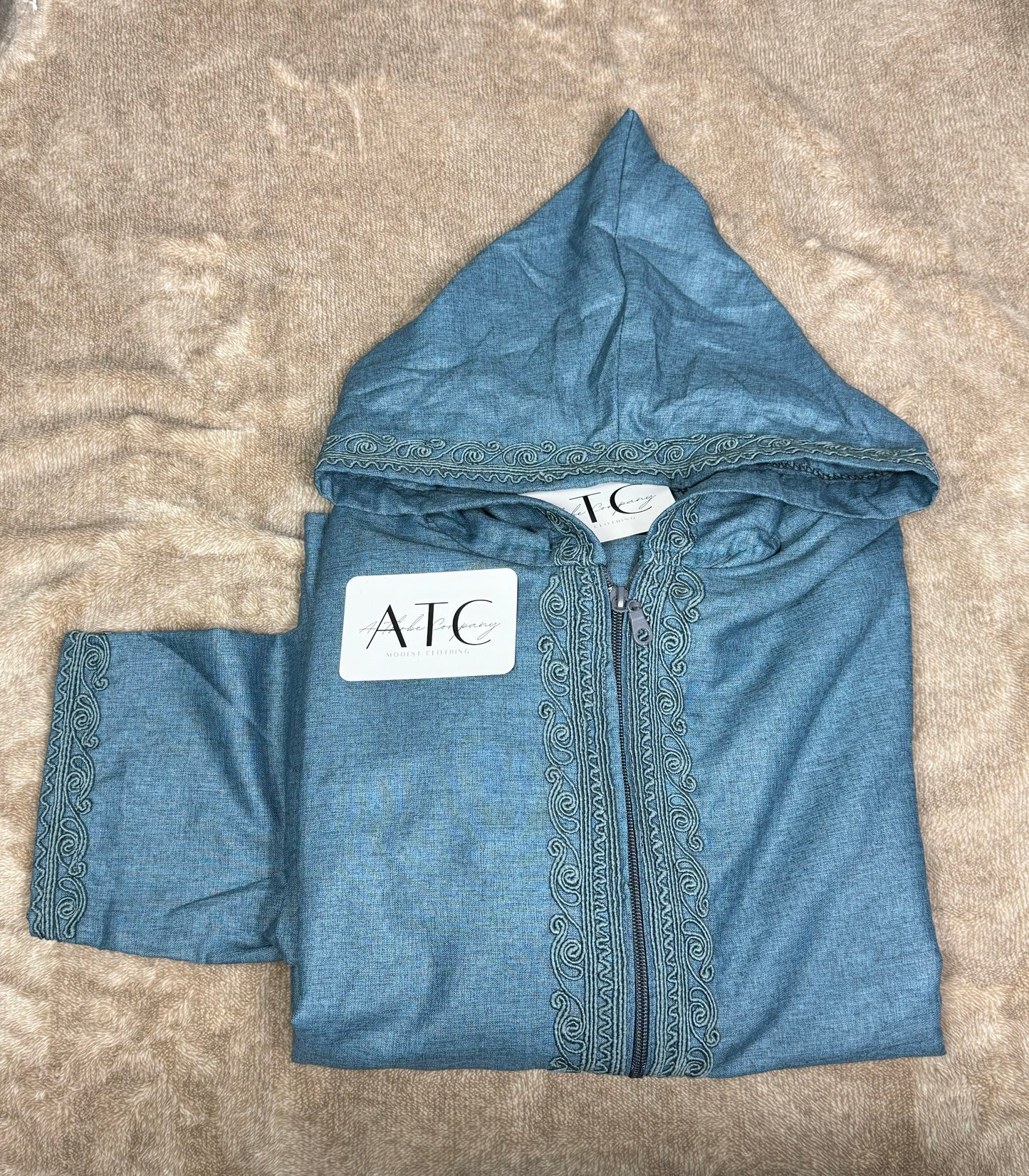 Pacific Blue Summer Thobe - Hooded