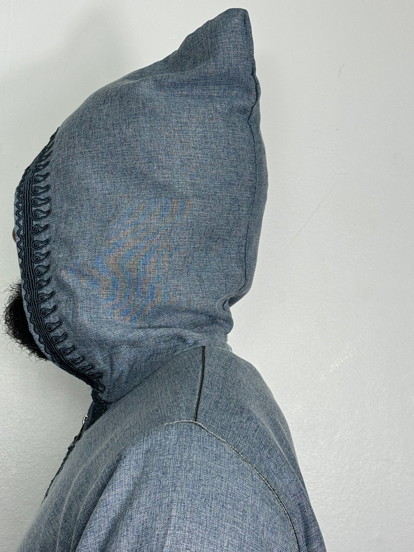 Sky Blue Summer Thobe - Hooded