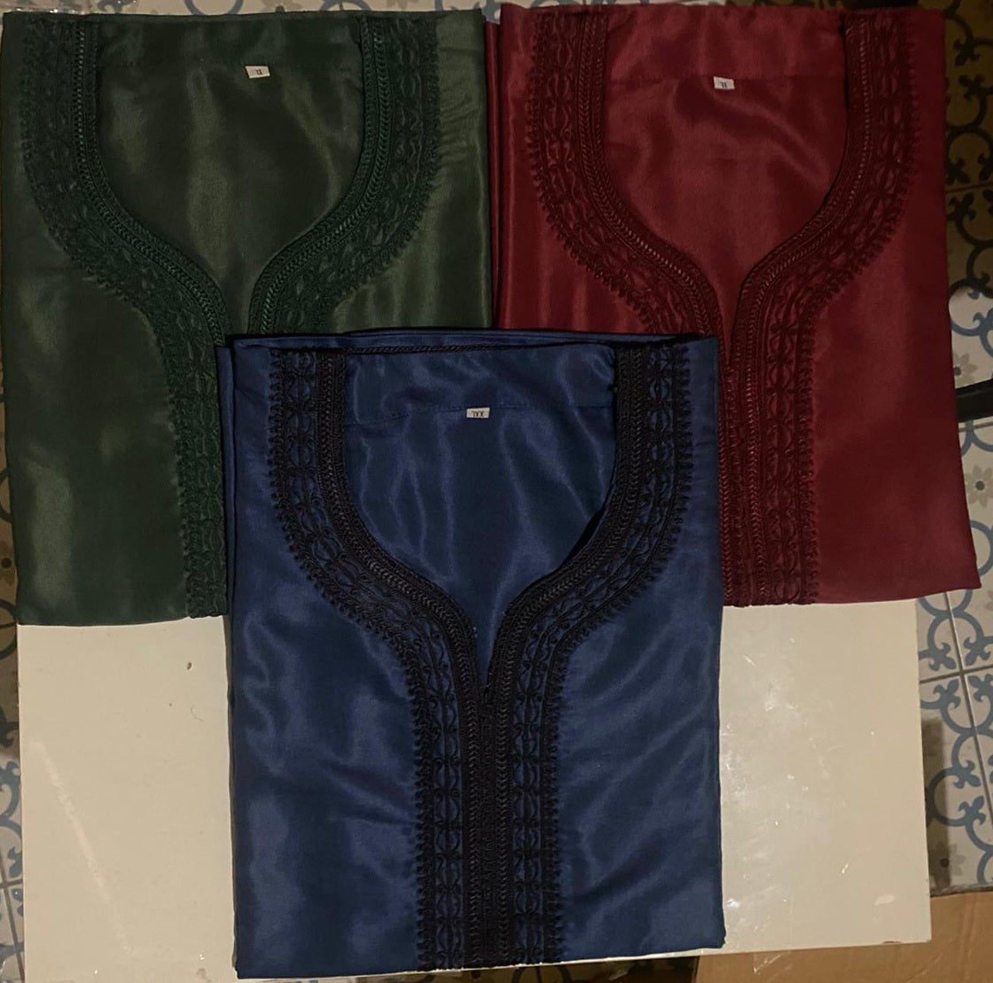 Red Moroccan Embroidered Thobe