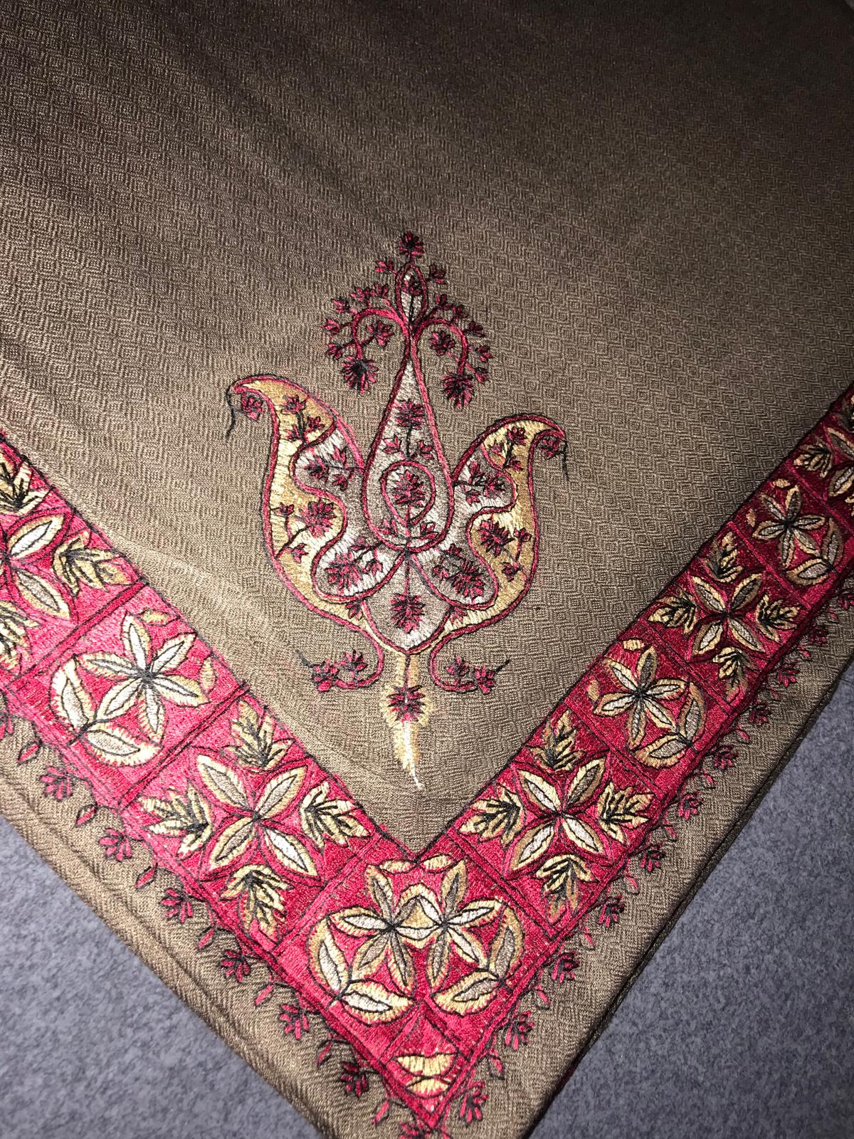 Brown X Red Stitched Yemeni Shemagh