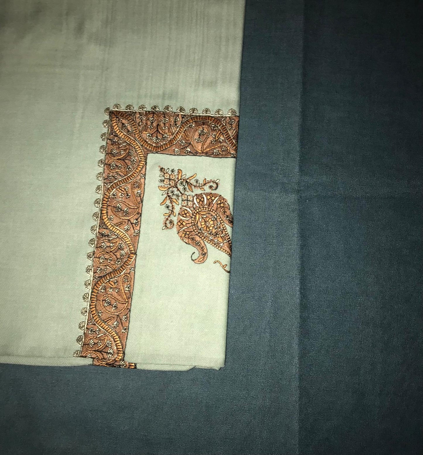 Olive X Rich Brown Stitched Yemeni Shemagh