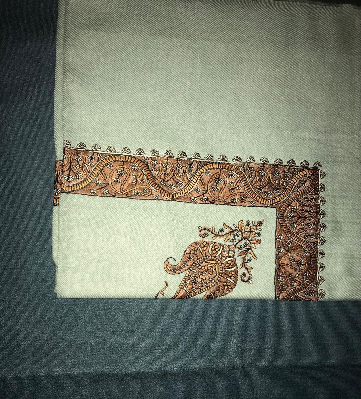 Olive X Rich Brown Stitched Yemeni Shemagh