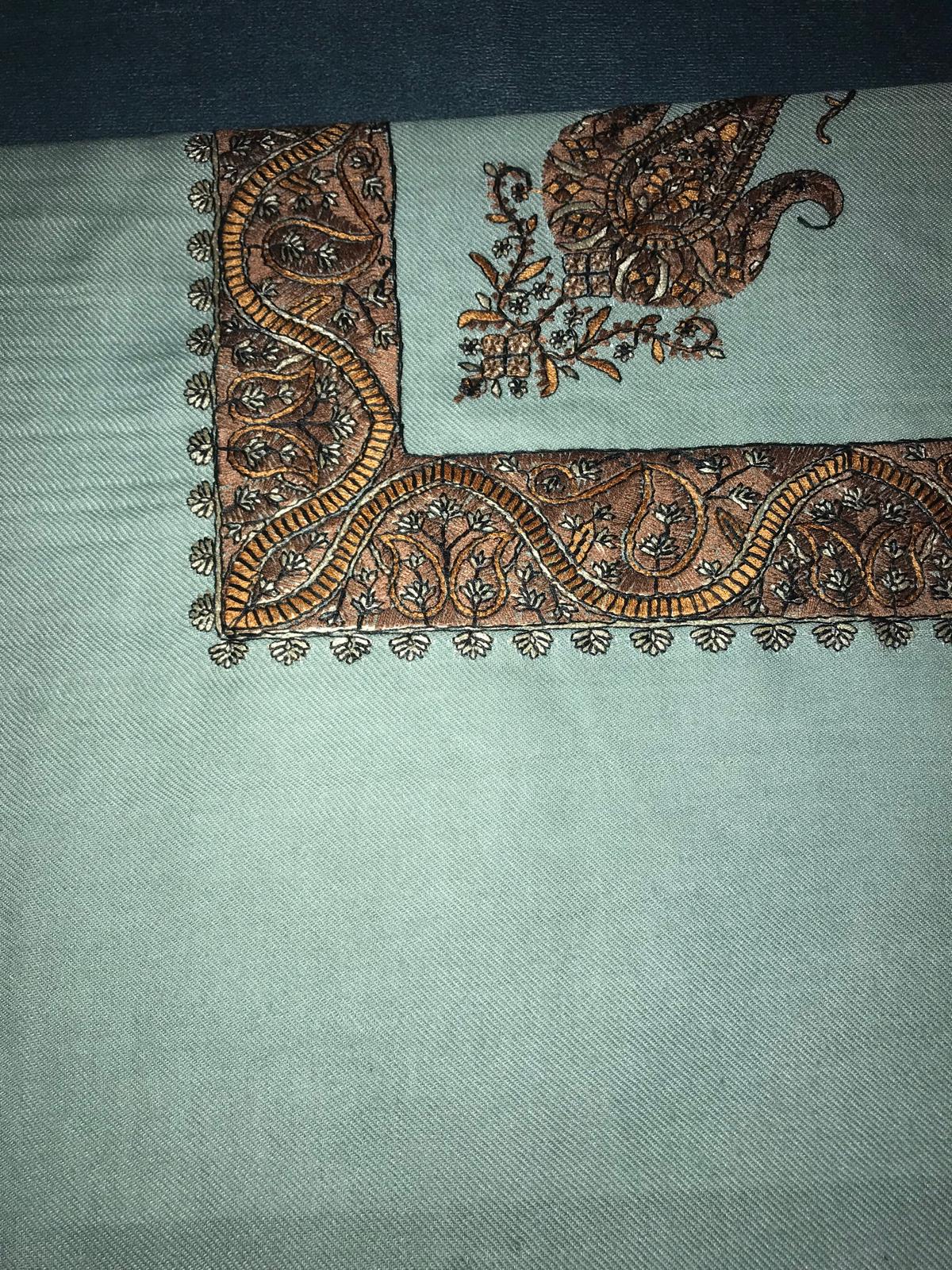 Olive X Rich Brown Stitched Yemeni Shemagh