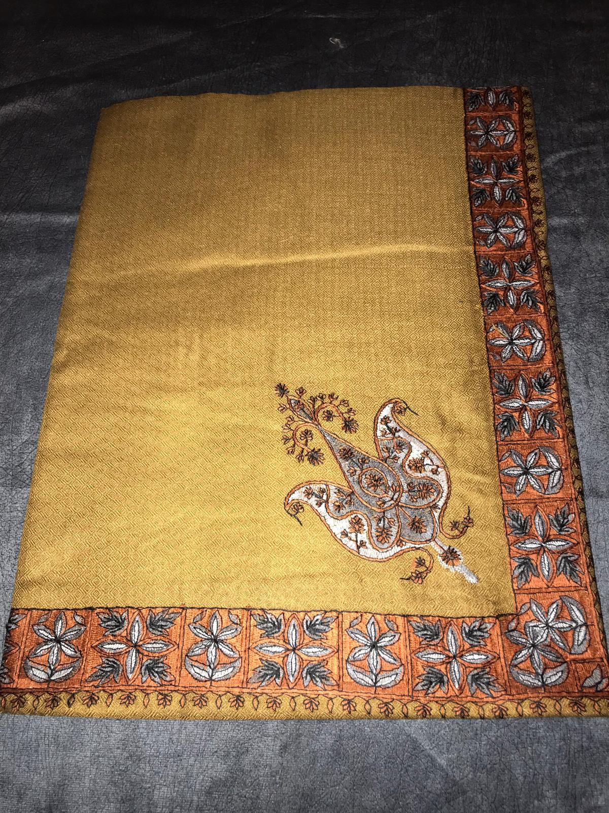 Light Brown X Orange ft Grey Stitched Shemagh