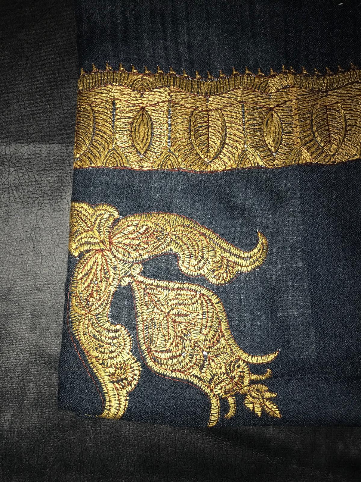 Black x Gold Stitched Yemani Shemagh