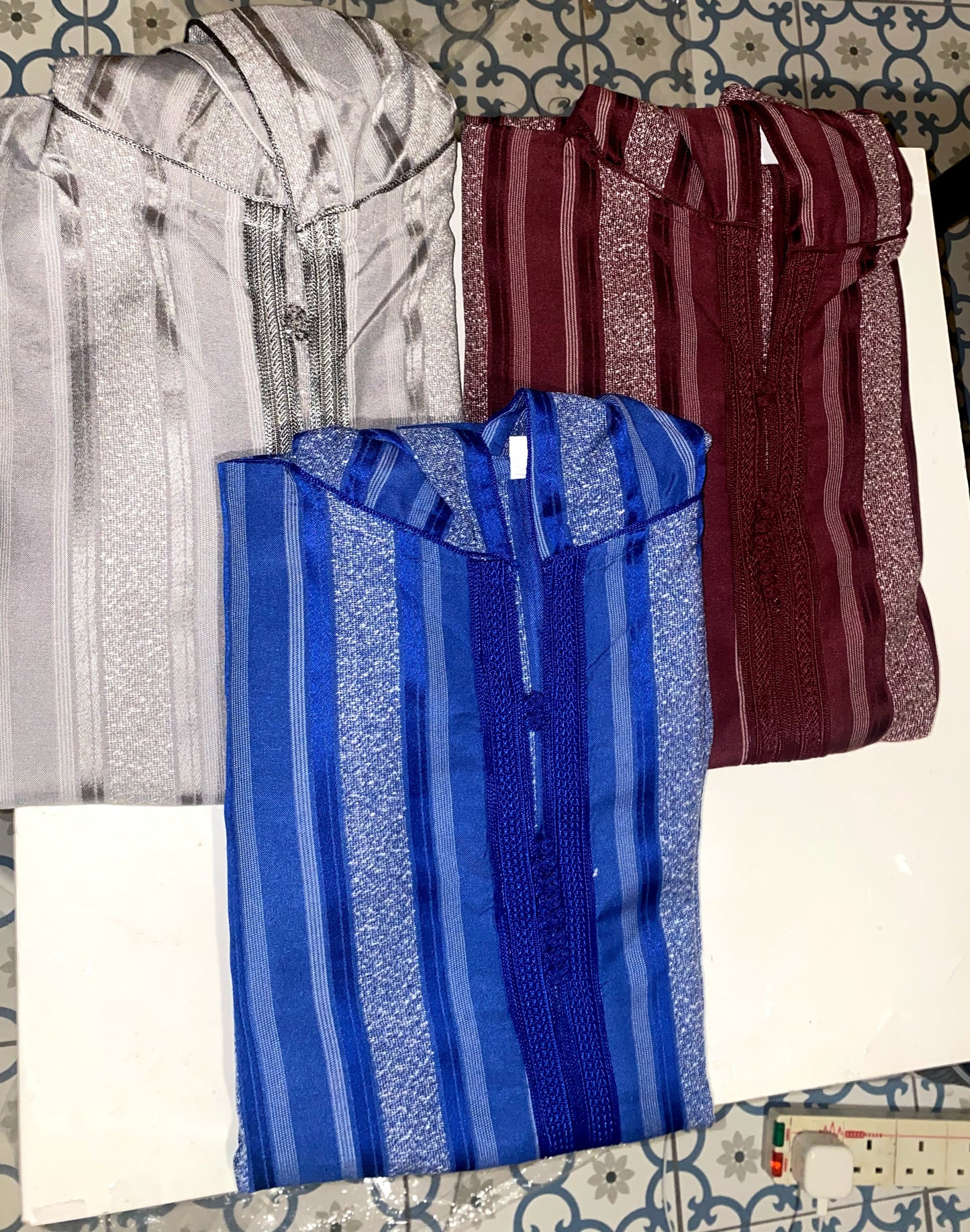 Stripped Light Hooded Morrocon Thobe