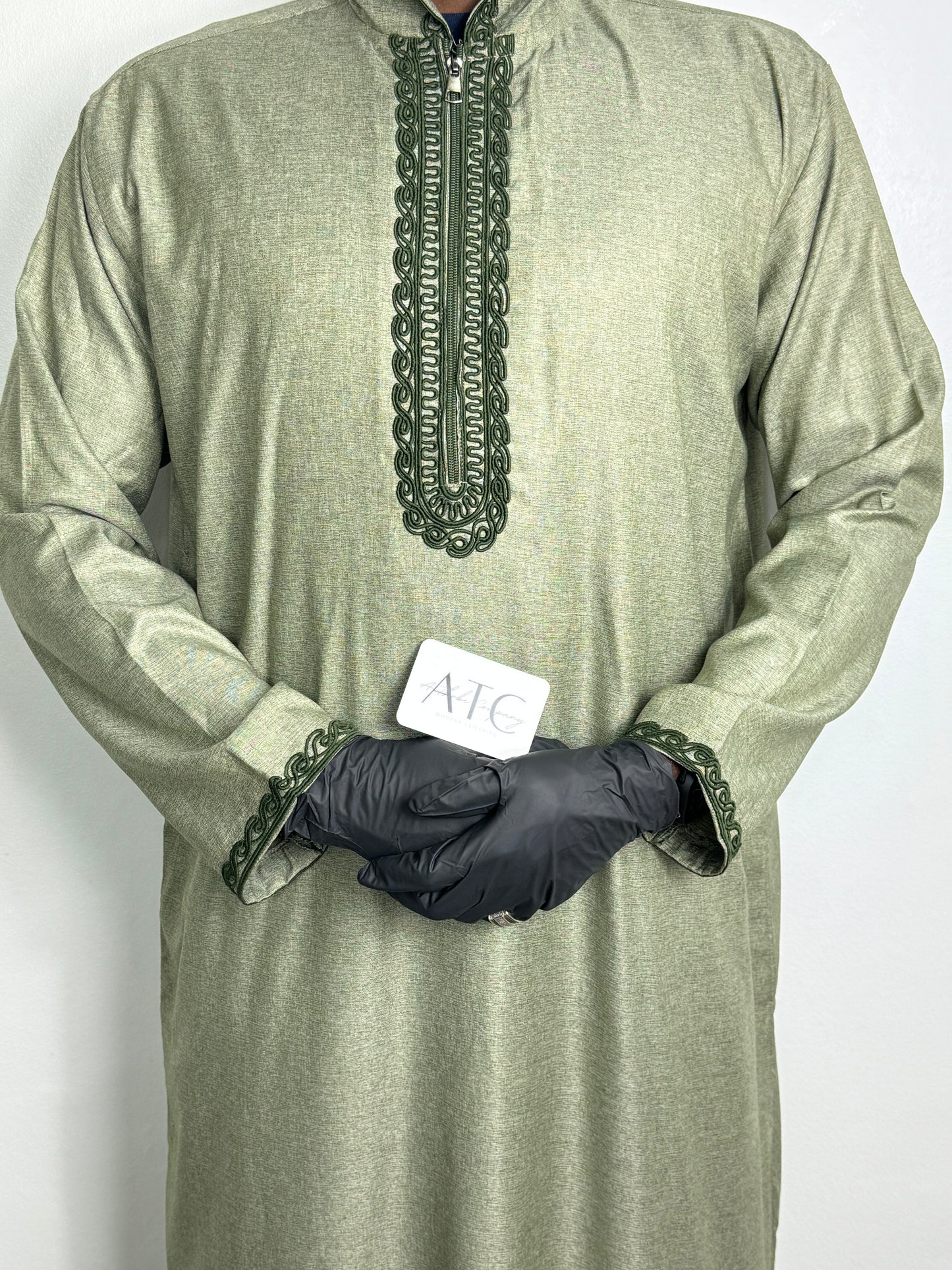 Emerald Green Summer Thobe - Hooded