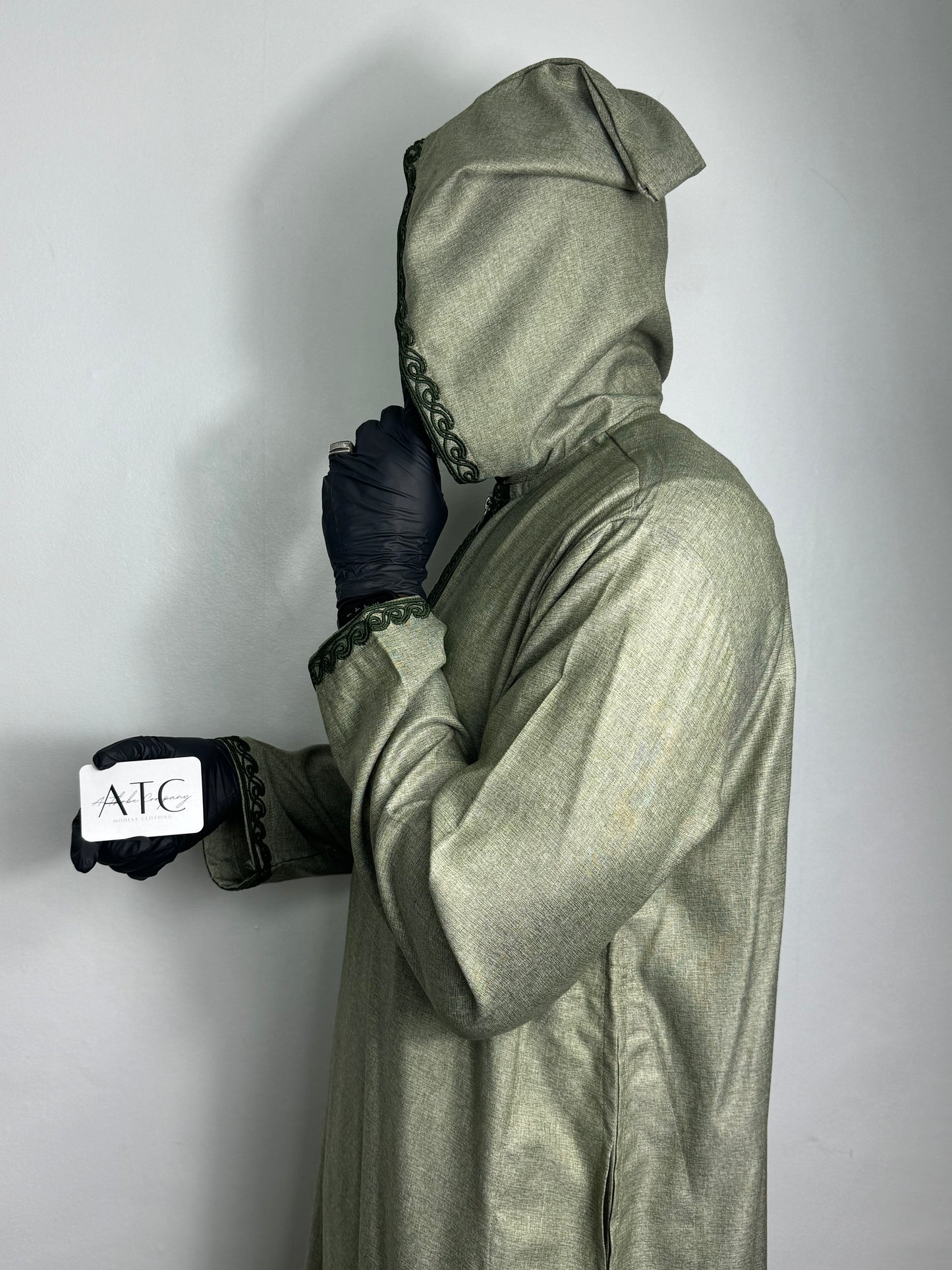 Emerald Green Summer Thobe - Hooded