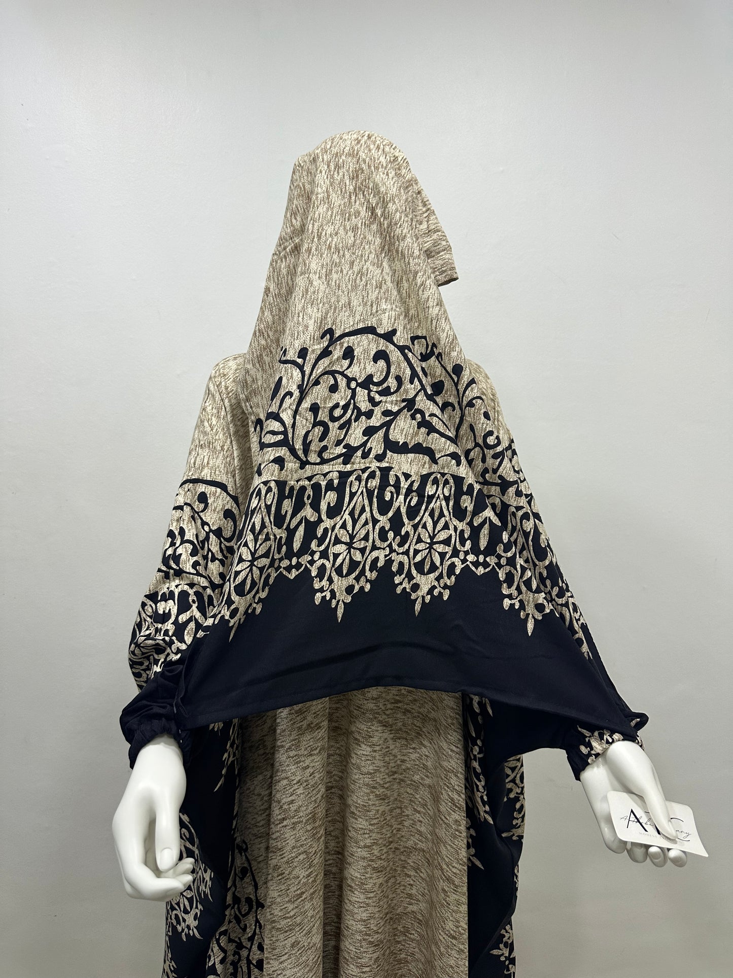 Elegance Two-Piece Printed Abaya & Matching Hijab Set
