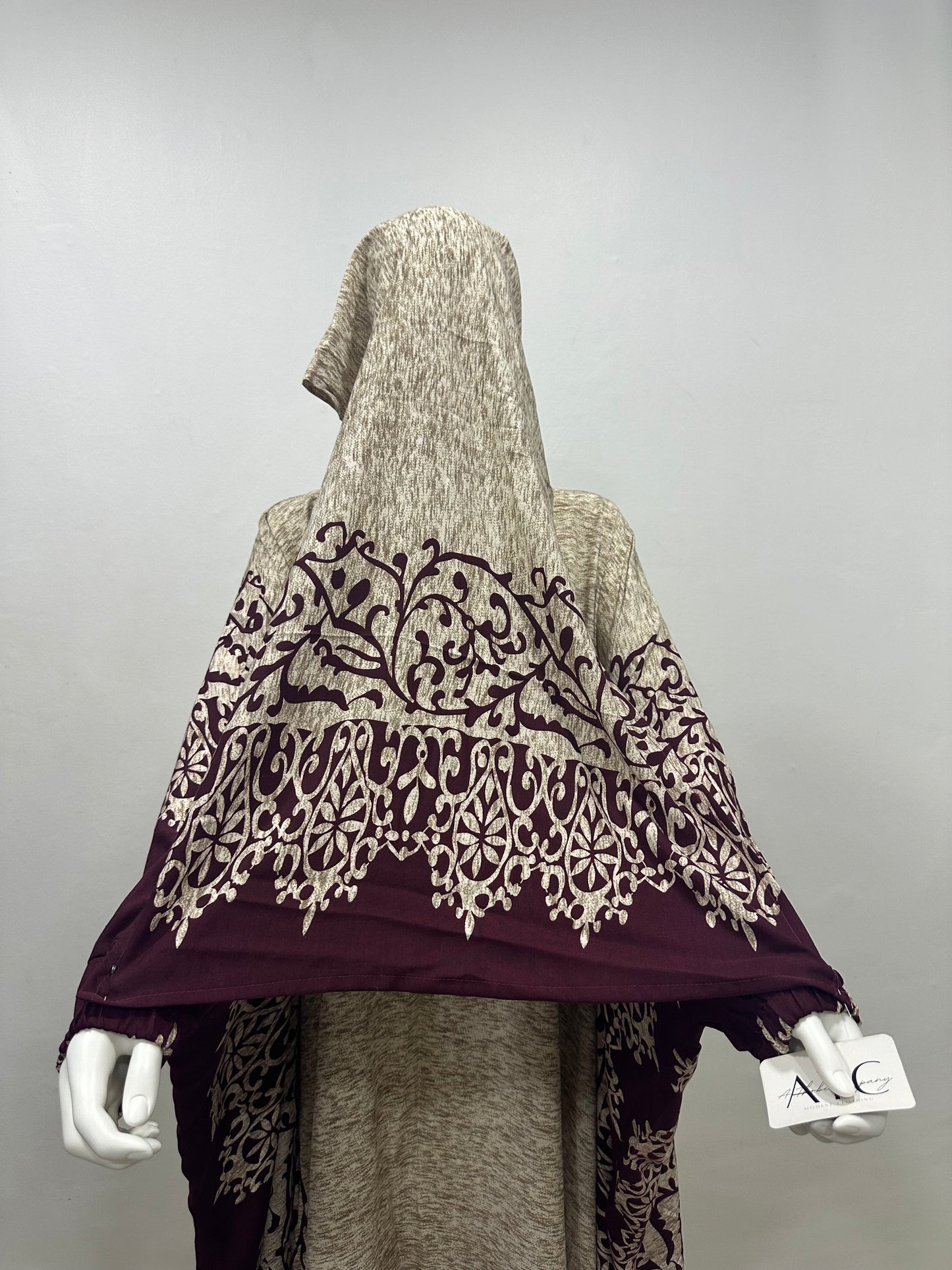 Elegance Two-Piece Printed Abaya & Matching Hijab Set