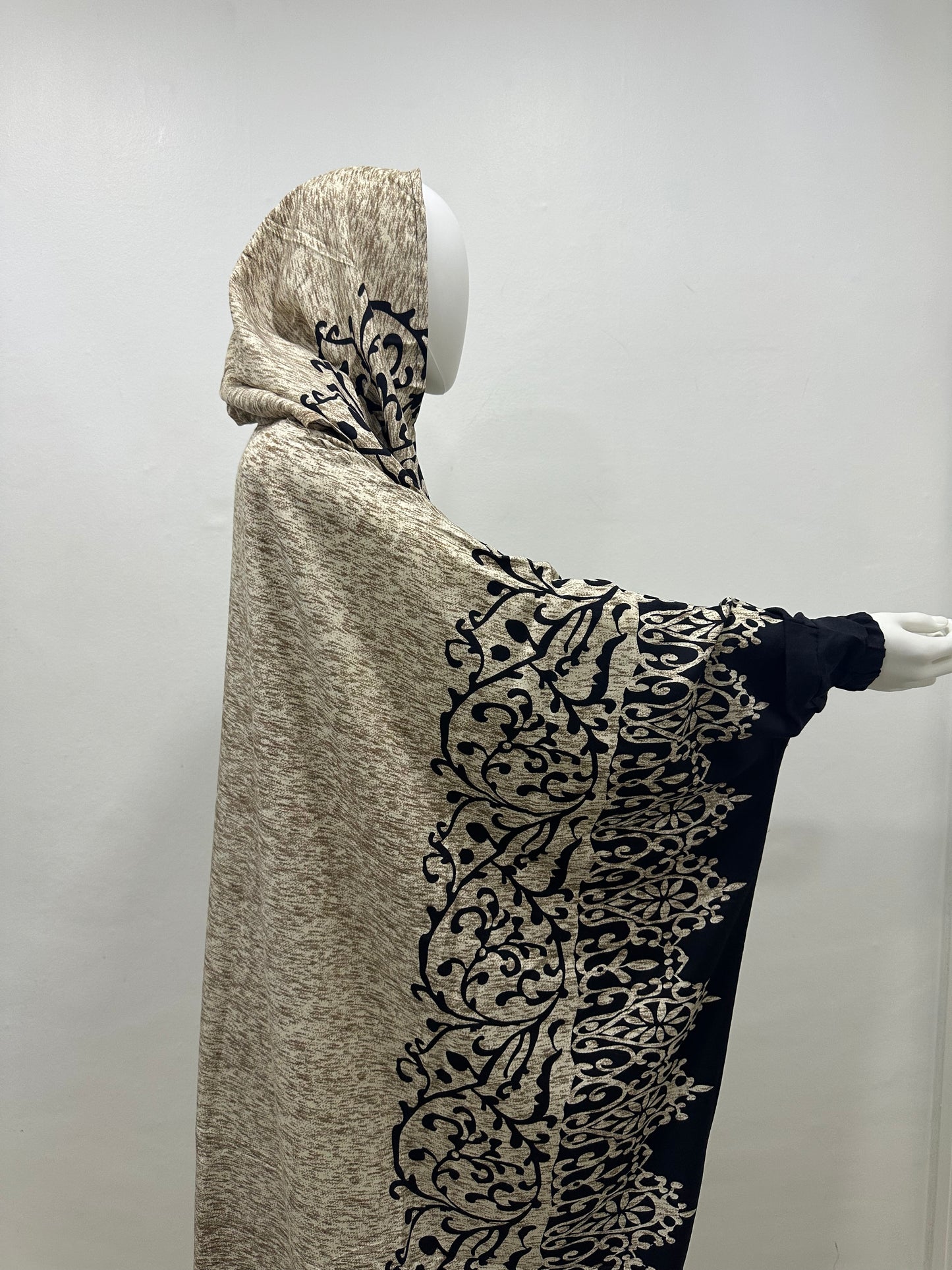Elegance Two-Piece Printed Abaya & Matching Hijab Set