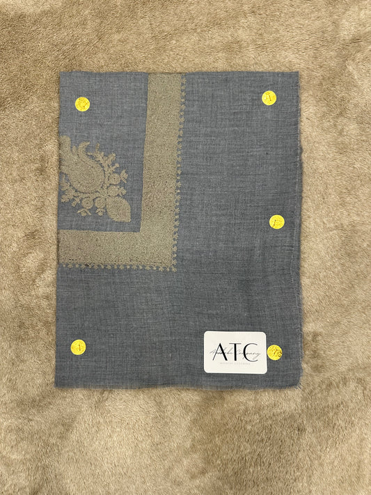 Grey X Beige Embroidery Shemagh
