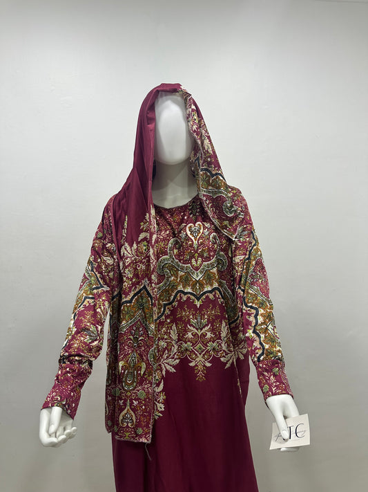 Elegant Rayon Linen Abaya Set