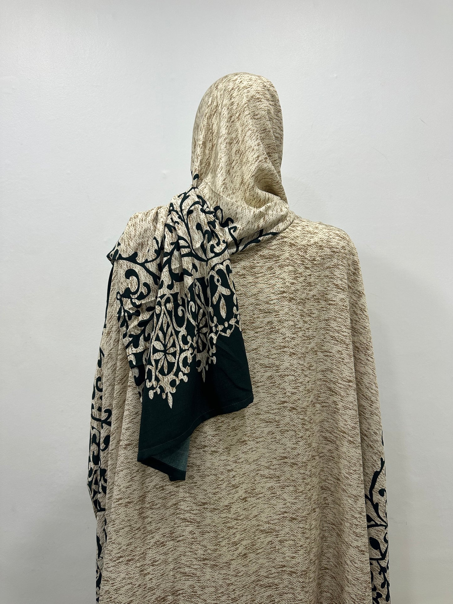 Elegance Two-Piece Printed Abaya & Matching Hijab Set