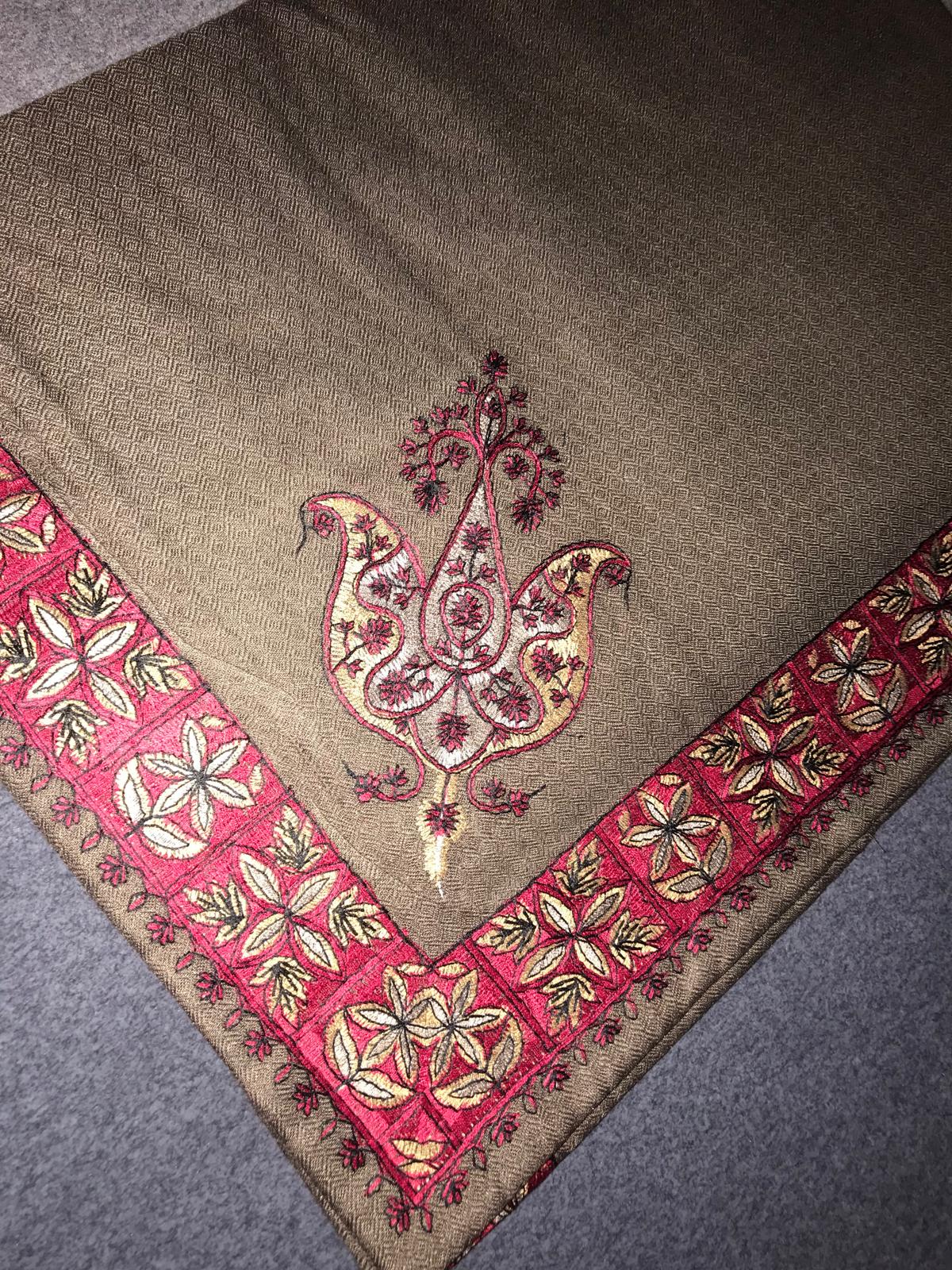 Brown X Red Stitched Yemeni Shemagh